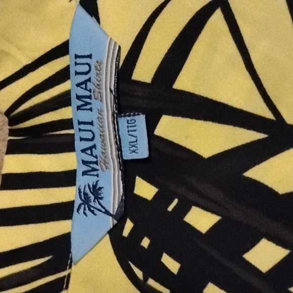 Vintage Maui Maui Hawaiian Print Shirt - Yellow and Blue - Picture 5 of 6